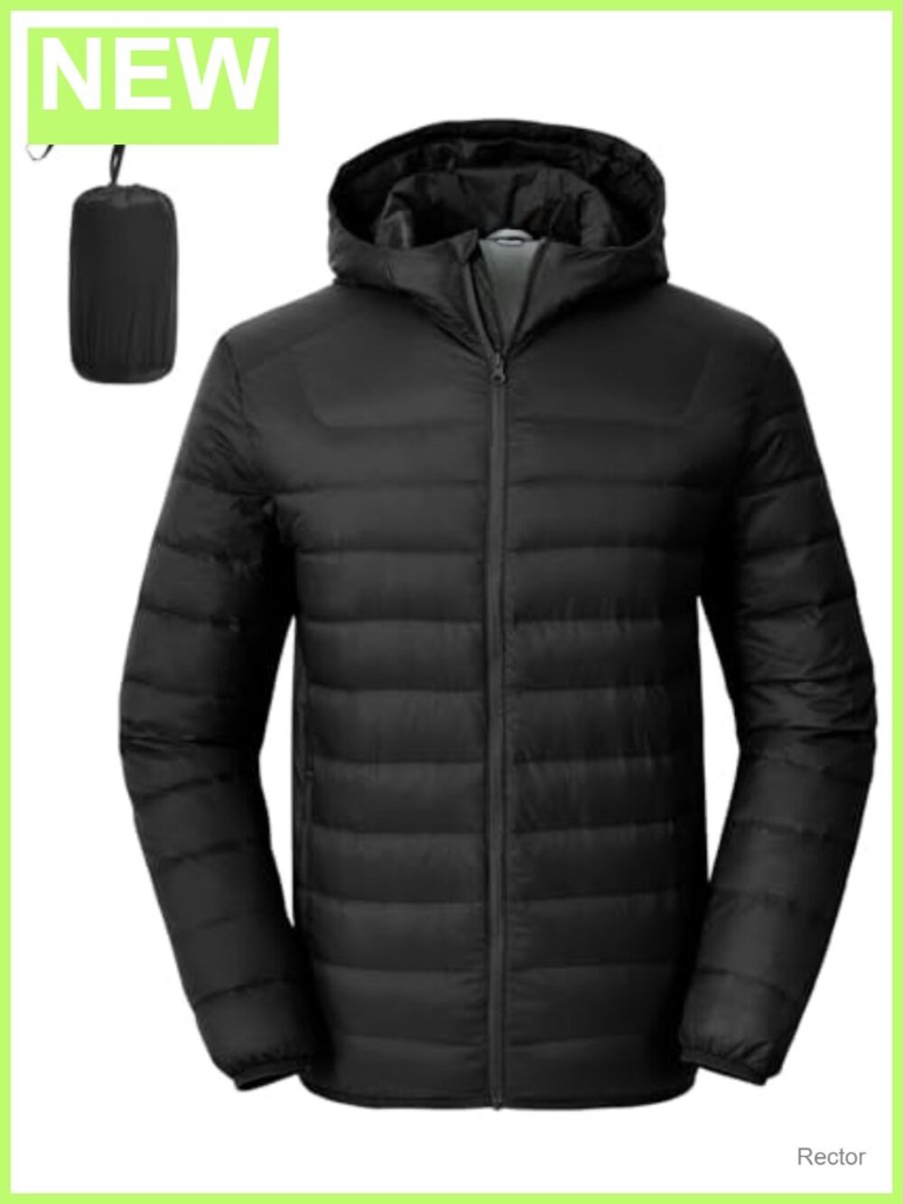 Men's Down Puffer Jacket with Hood Packable Lightweight Winter Coat